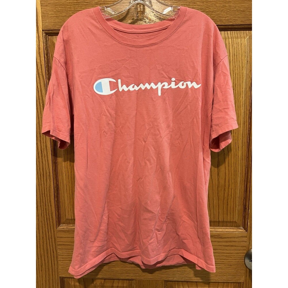 Champion Shirt Men’s Size L Peach Coral Short Sleeve Summer Sporty